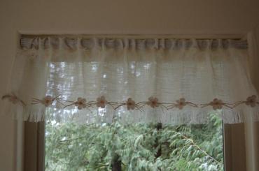 Ivory White burlap valance